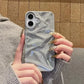 Luxury Electroplate Silvery 3D Wrinkle Phone Case For iphone 17 Air 16 15 14 Plus 13 11 12 Pro Max Water Ripple Shockproof Cover