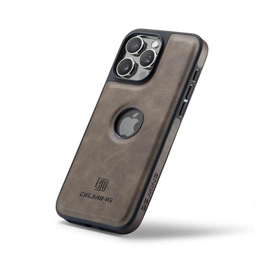 Luxury Strong Magnetic Leather Case for iPhone 16 Pro Max 17 Air 15 14 Plus 13 12 11 Logo View Wireless Macsafe Magsafe