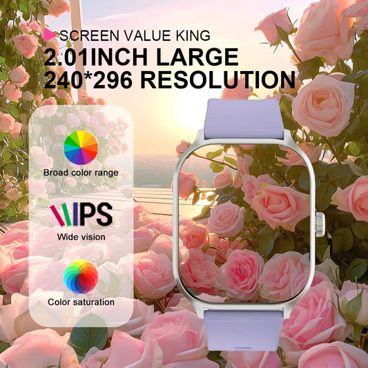 LAXASFIT 2025 New Smart Watch 2.01” Inch HD Screen Bluetooth Talk Pedometer IP68 Waterproof 123 Sport Modes