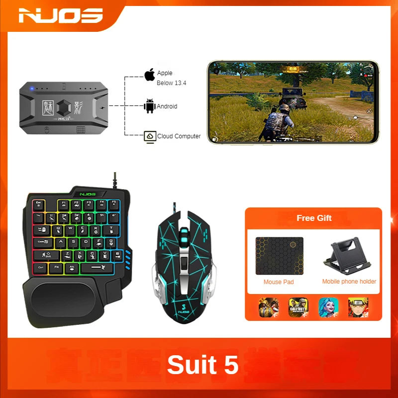 M1 Pro Mobile Controller Gaming Keyboard Mouse Converter BT V5.0 Programmable Adapter Support IOS Android System