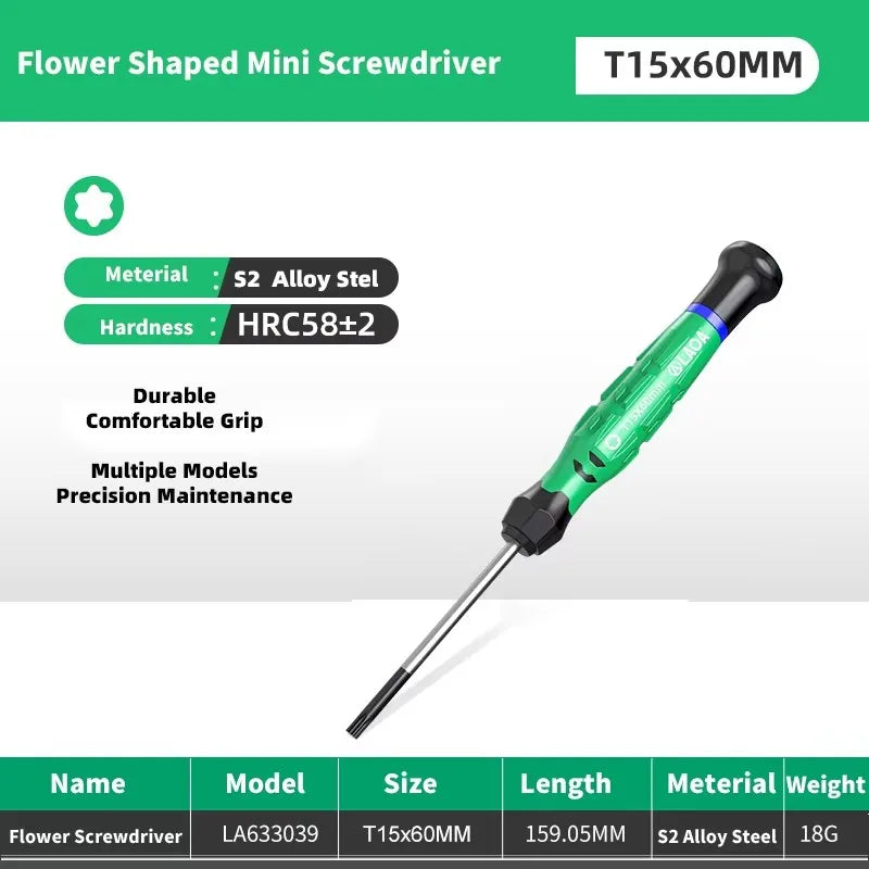LAOA 1pcs precision screwdriver SL1.0-4.0  phillips mini  phillips plum blossom T5-T20