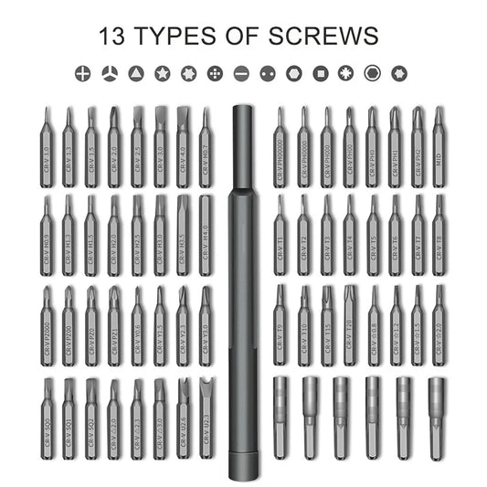 63 in 1 Precision Screwdriver Set Home Hand Repair Tool Kit Magnetic Phillips Drill Bits for iPhone Xiaomi Camera Glasses Watch