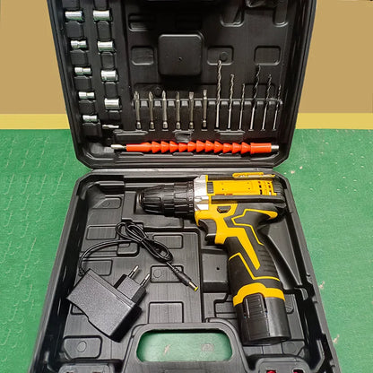 Lithium Electric Drill & Screwdriver Set with Accessory Box