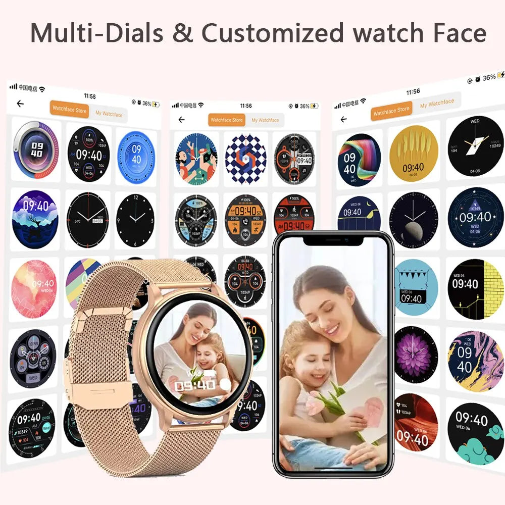MEVADEN Bluetooth Call Smart Watch Women Custom Dial Men Sport Fitness Tracker Heart Rate  For Android IOS Y22