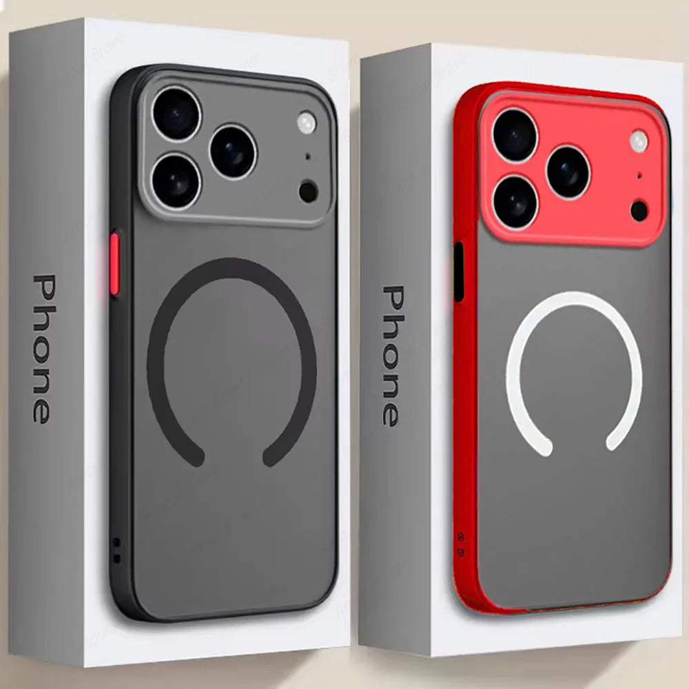 Matte Magnetic For Magsafe Wireless Charge Phone Cases For iPhone 17 16 15 14 13 11 12 Pro Max Plus XS Max XR X Air Armor