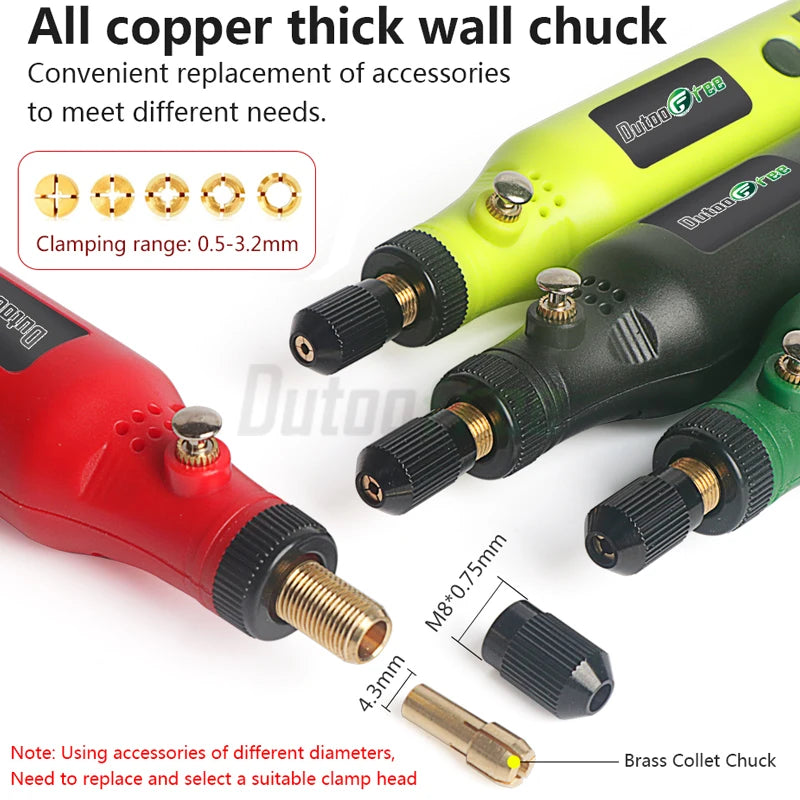 USB Wireless Mini Electric Rotary Drill – 5000-15000 RPM