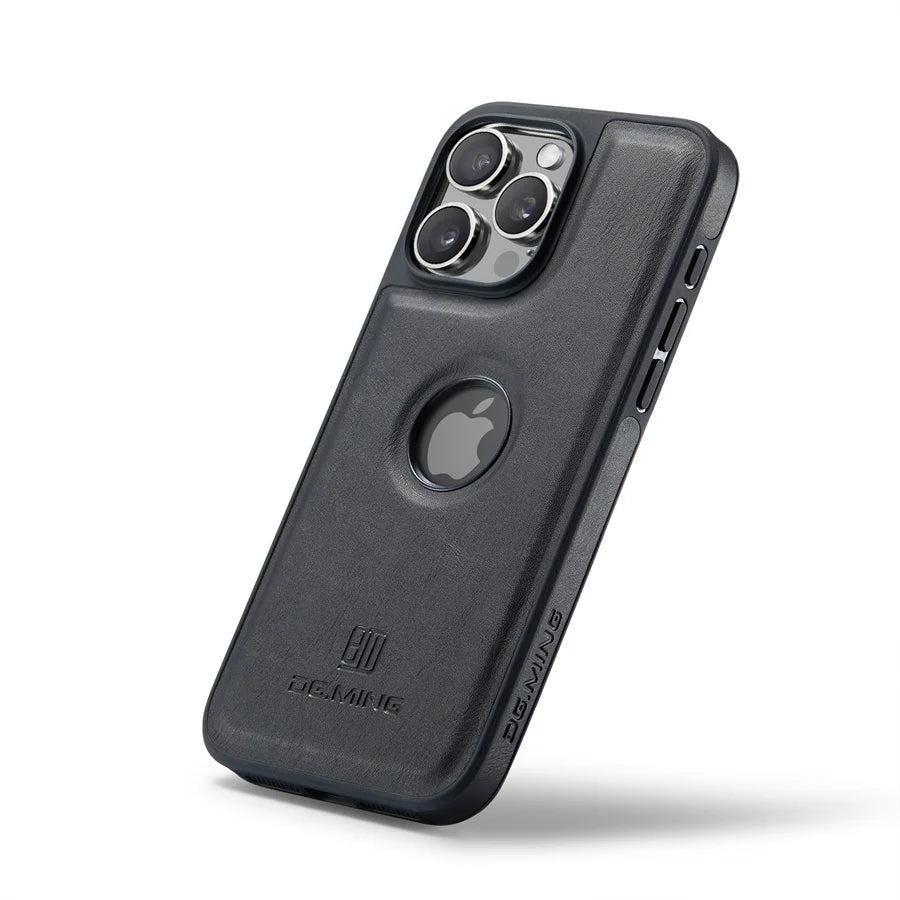 Luxury Strong Magnetic Leather Case for iPhone 16 Pro Max 17 Air 15 14 Plus 13 12 11 Logo View Wireless Macsafe Magsafe