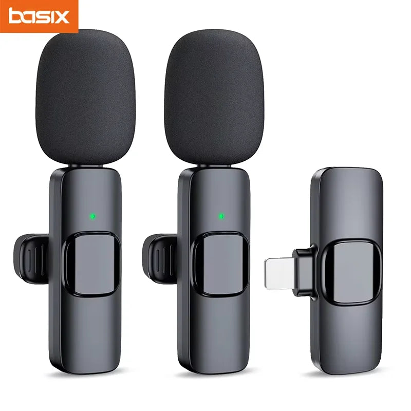Basix 2.4G Wireless Lavalier Microphone – Portable Mini Mic for iPhone & Android, Live Streaming & Gaming