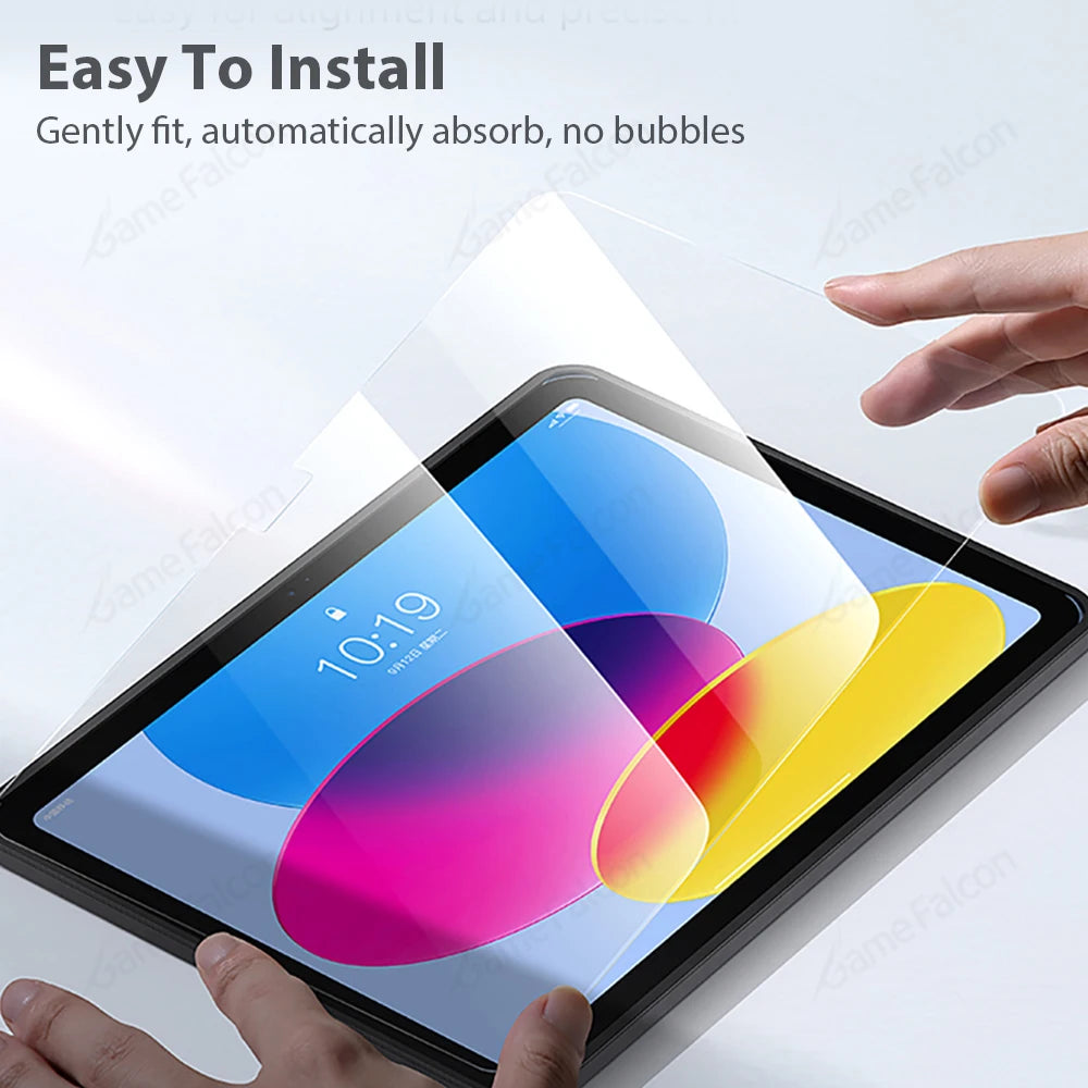 For Ipad A16 10 9 9th 10th Generation Pro 13 M4 12.9 Tempered Glass Screen Protector For Ipad Air 11 M2 M3 5 4 3 2 Mini 6 7 Film