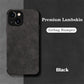 Luxury Shockproof Matte Lambskin Leather Case for iPhone 16 15 14 13 12 11 Pro X XR XS Max 7 8 Plus Soft Fabric Vintage Cover
