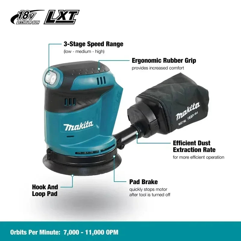 Makita DBO180Z 18V Brushless Cordless Random Orbital Sander – Bare Tool