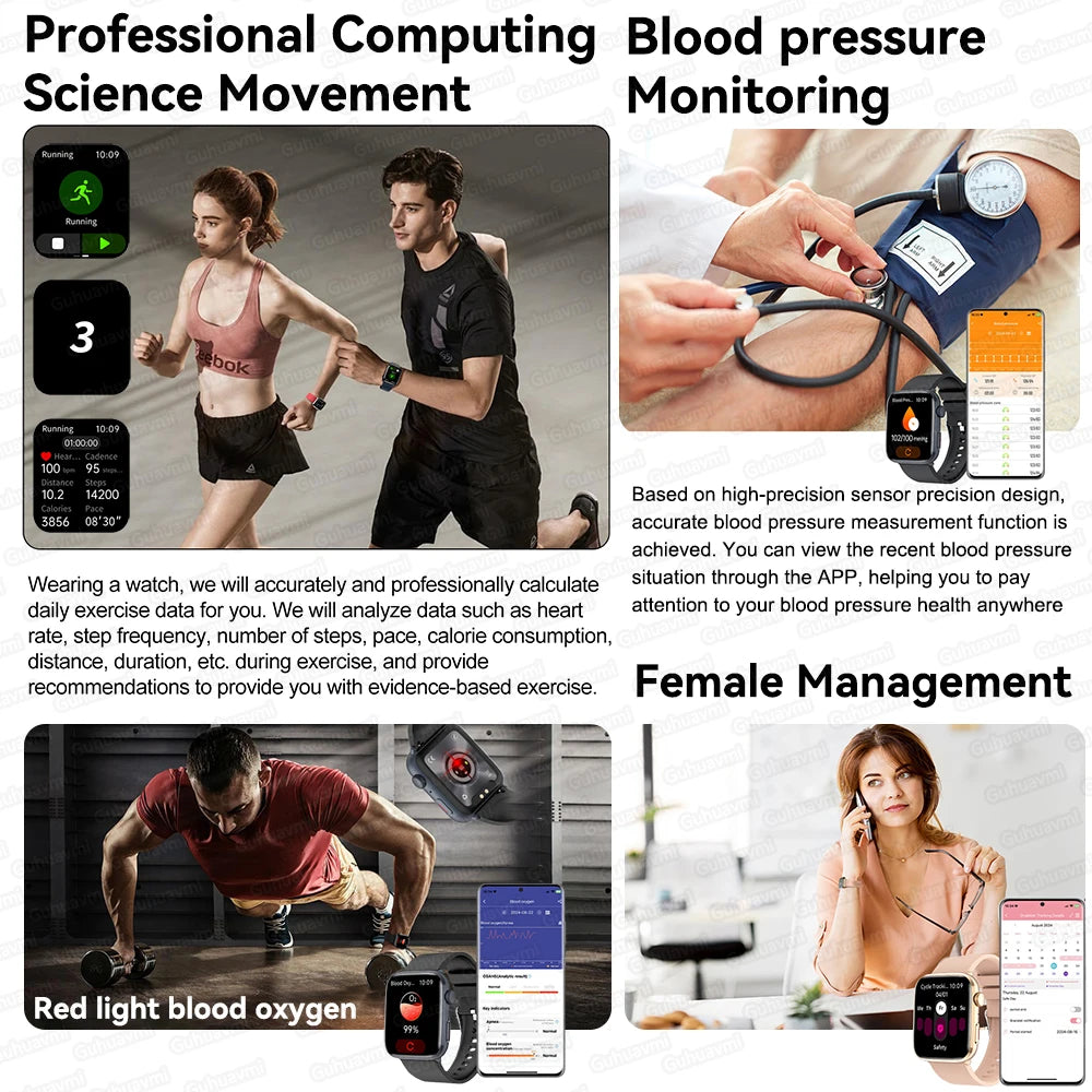 2025 New For Xiaomi Women AI Smart  watchDiagnosis Smart Watch HRV+PPG Blood Pressure Blood oxygen Health monitor IP68 NFC