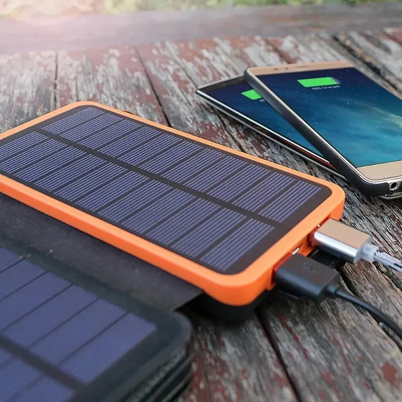 20000mAh Solar Power Bank External Battery Pack Folding Solar Panel Double USB Charger Phone for Smart Phone