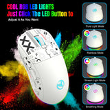 HXSJ T90 Wireless RGB Gaming Mouse – Silent Buttons, Ergonomic Design, Rechargeable
