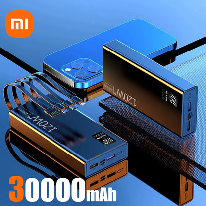 Xiaomi 120W 100000mAh Large Capacity Power Bank 4 in 1 Fast Charge Thin Portable Battery Charger For iPhone Samsung