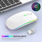 Wireless Rechargeable Silent LED Backlit Mouse – Dual Mode Bluetooth & 2.4GHz