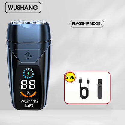 Dual-Head Electric Shaver – Intelligent Digital Display with Variable Speed Beard Trimmer