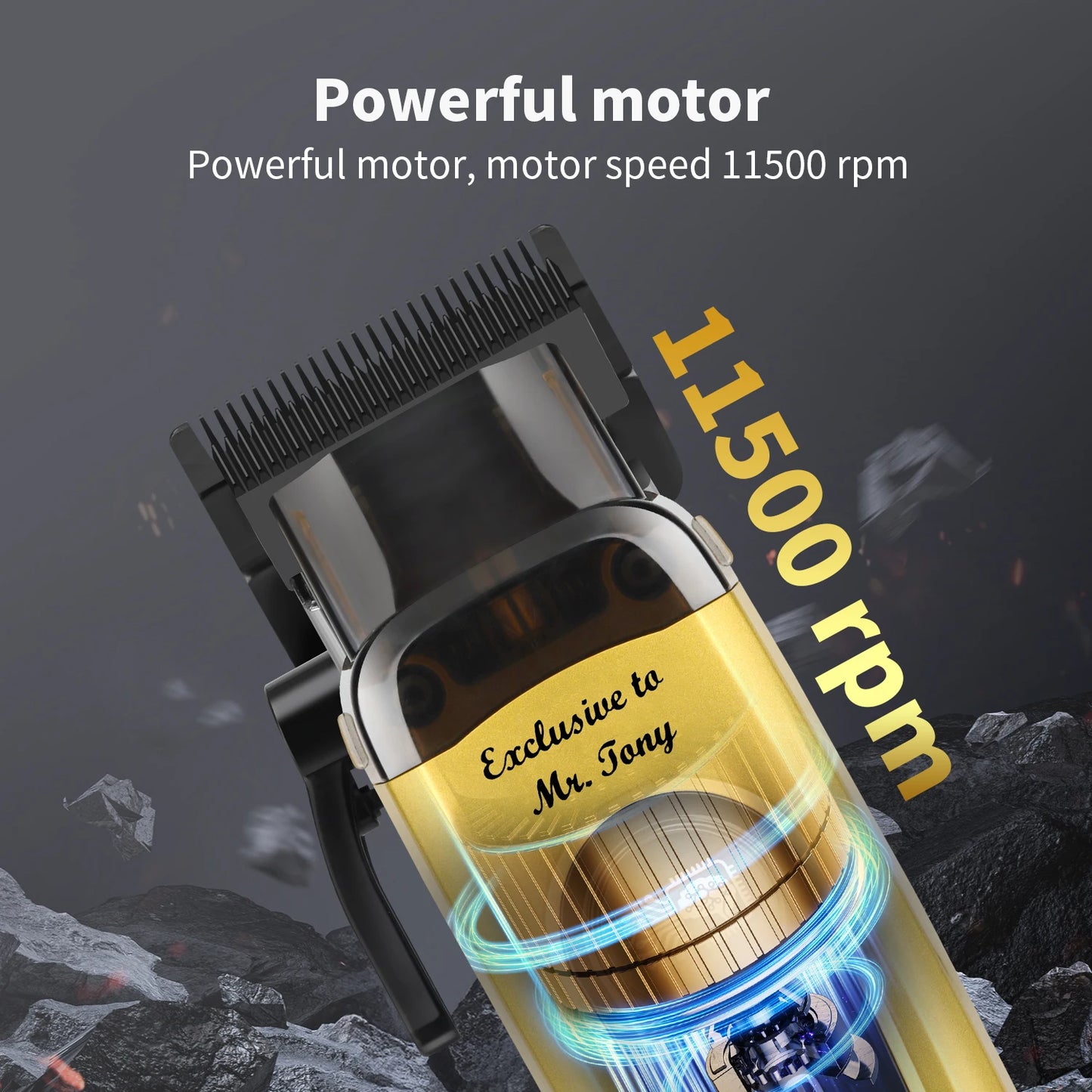 Kemei KM-904 Professional Hair Clipper – 11500RPM, Brushless Motor, DLC Blade