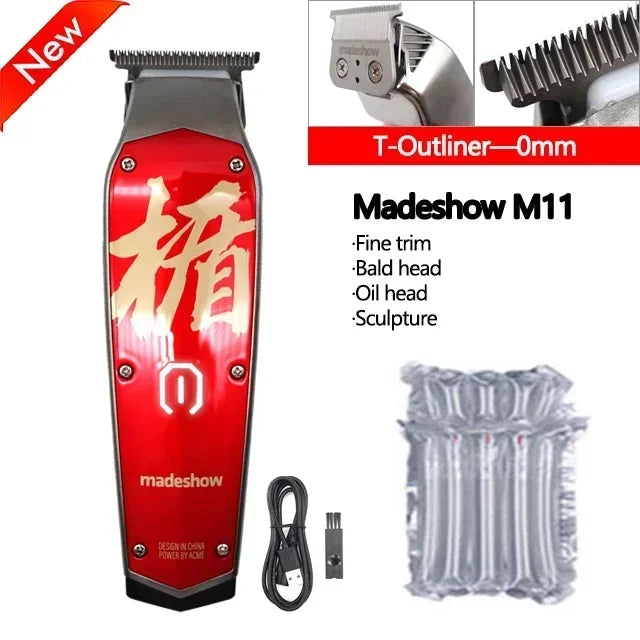 Madeshow M10/M11 Professional Hair Clipper – Titanium Ceramic Blade, 7000RPM Salon Trimmer