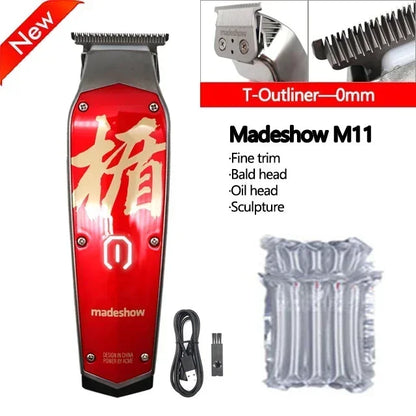 Madeshow M10/M11 Professional Hair Clipper – Titanium Ceramic Blade, 7000RPM Salon Trimmer