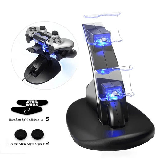 Dual USB Charging Dock for PS4 – LED Charger Station for DualShock 4 / Slim / Pro Controllers