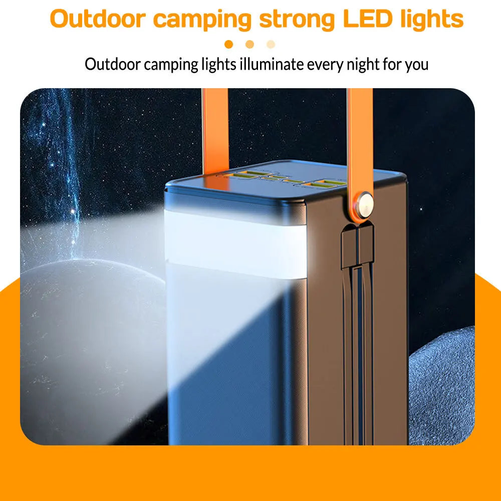 Portable Power Bank 120W 50000mAH Super Fast Charger Large Capacity External Supports simultaneous charging of 7 devices