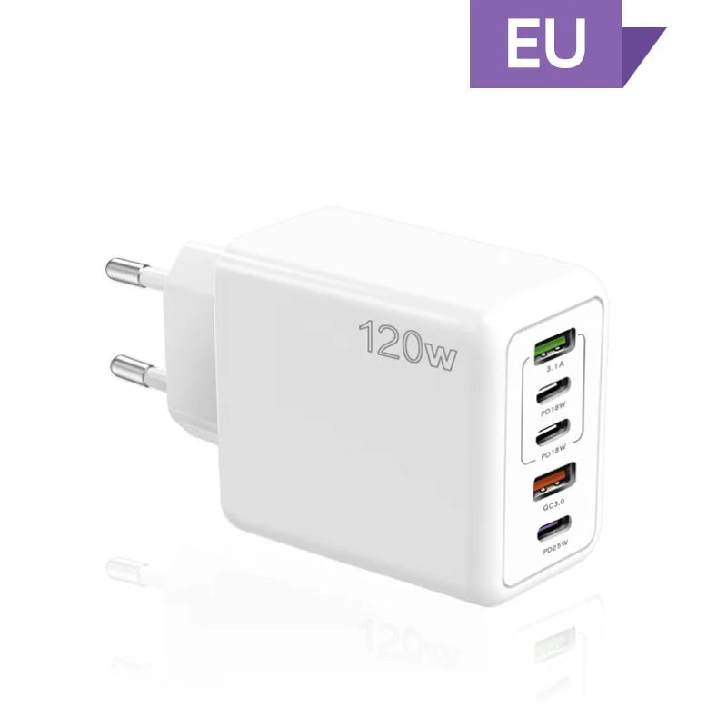 PD 5 Port USB Charger Fast Charging QC3.0 USB C Type C Mobile Phone  For iPhone Huawei Samsung Xiaomi ipad Quick