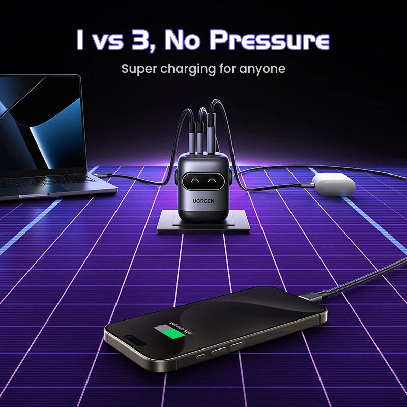UGREEN 65W 30W GaN Charger Robot Design QC4.0 3.0 PPS for iPhone 17 16 15 Pro Macbook Laptops Tablet PD3.0 Fast Charg