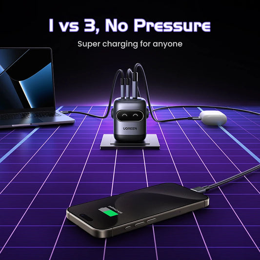UGREEN 65W 30W GaN Charger Robot Design QC4.0 3.0 PPS for iPhone 17 16 15 Pro Macbook Laptops Tablet PD3.0 Fast Charg