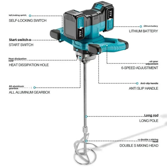 Cordless 6-Speed Handheld Ice Auger Drill – Electric Earth Auger for Makita 18V