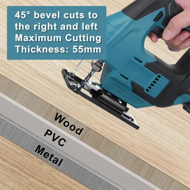 Cordless Jig Saw for Makita 18V-21V – LED & Infrared Cutting Assist (No Battery)