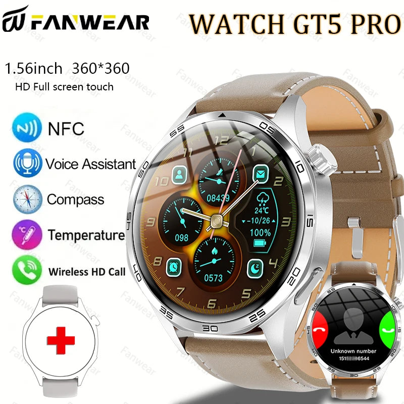 For Huawei WATCH GT5pro 2025 new men's watch Bluetooth call AI voice 100+ sports mode ip68 waterproof heart rate monitoring NFC