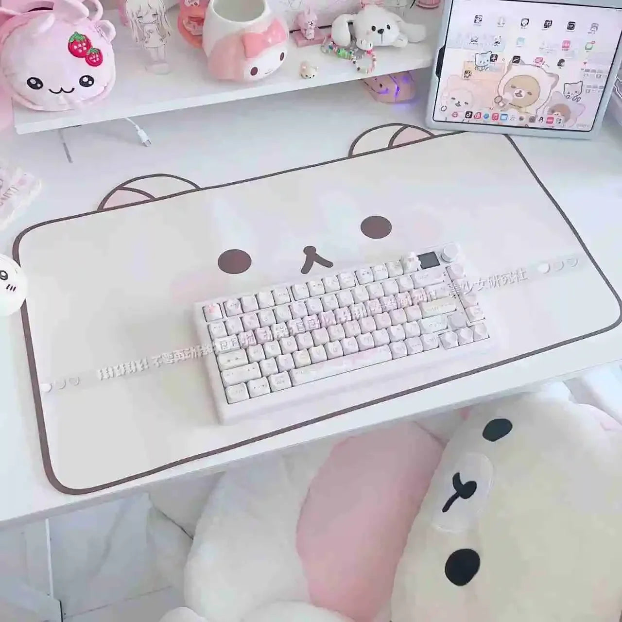 Kawaii Cute Ins Style Mouse Pad Original Cat Large Size Leather Waterproof