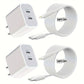 2Packs For IPhone Charger Fast Charging, 40W Dual USB C  With 10FT USB C Lightning Cable For IPhone14/13/12/11 Pro