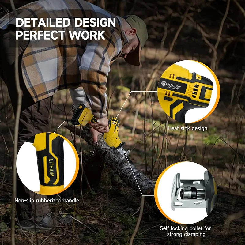 Electric Goddess Cordless Reciprocating Saw for Dewalt 20V Battery