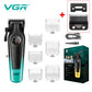 VGR 196 Professional Hair Clipper – DLC Ceramic Blade, LED Display, Cordless USB Hair Trimmer