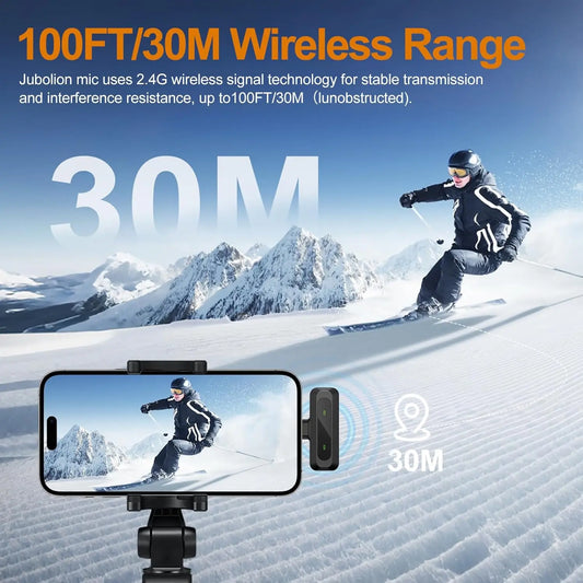 Wireless Lavalier Microphone – Mini Clip Mic for iPhone, Android, Laptop & Vlogging