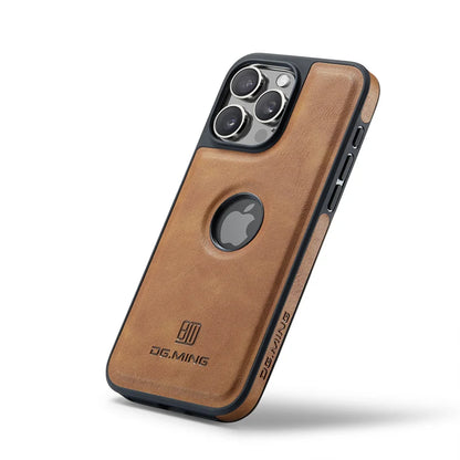 Luxury Strong Magnetic Leather Case for iPhone 16 Pro Max 17 Air 15 14 Plus 13 12 11 Logo View Wireless Macsafe Magsafe