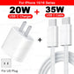 US EU Adapter 20W PD Fast Charger For iPhone 13 12 11 14 15 16 Pro Max Plus Fast USB C Type C Cable Accessories