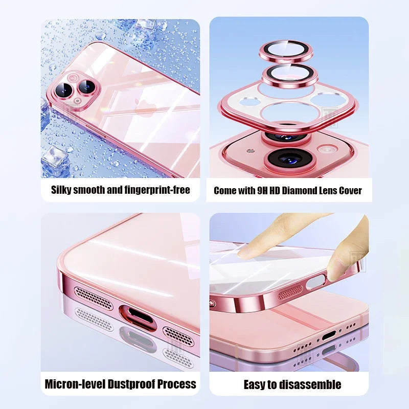 Official 17 Air Series Original Color Phone Case for iPhone 16 15 14 13 12 11 Pro Max Plus Transparent Simplicity TPU Soft