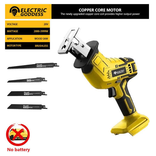 Electric Goddess Cordless Reciprocating Saw for Dewalt 20V Battery