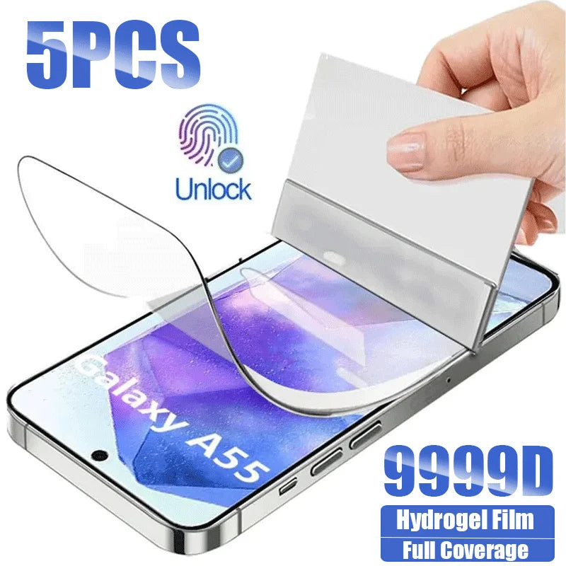 5PCS Hydrogel Film For Samsung A55 A35 A15 A54 A34 A14 5G Screen Protector For Samsung A53 A52S A72 A73 A51 A71 A04S A05S Film