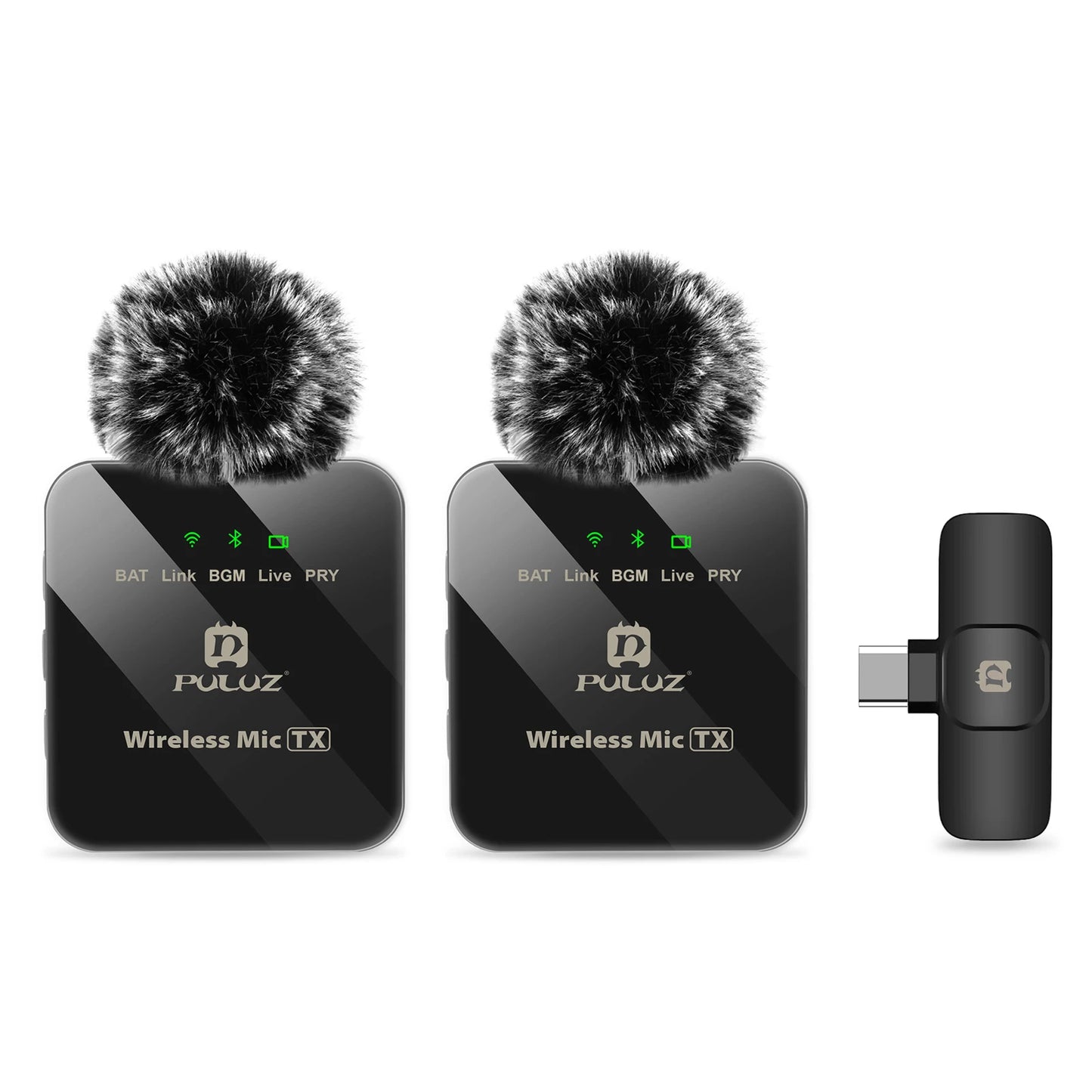 PULUZ 2.4G Wireless Lavalier Microphone – Live Streaming & Gaming Mic for iPhone, Android & Camera