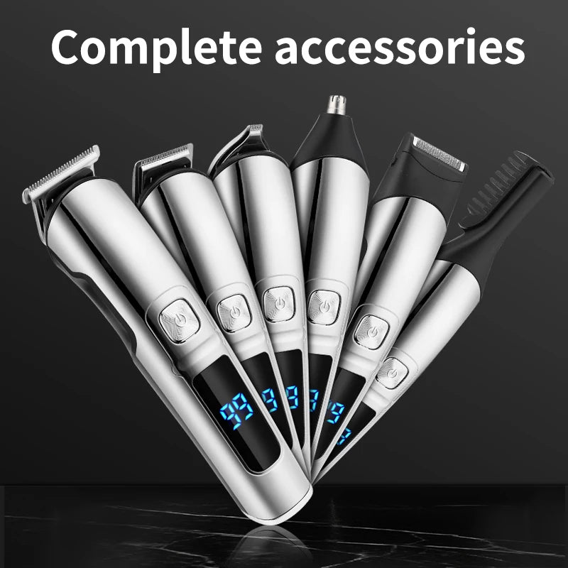 IRUIBEAUTY Men’s Hair Trimmer Set – Waterproof, Face & Body Grooming Kit