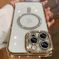 New Fashion Glitter Diamond Transparent Case For iPhone 16 15 14 13 17 12 Pro Max 16 Plus Magnetic Wireless Charge Bumper Cover