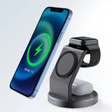 3 In 1 Magnetic Wireless Charger Stand For iPhone 15 14 13 12 Pro Max iWatch AirPods Station Dock MagSafe