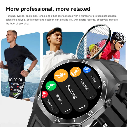 LAXASFIT 2025 New Smart Watch Men's 1.52 HD Screen Bluetooth Talk Heart Rate Monitor Men Women NFC Outdoor Sports