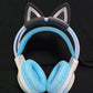Pink Silicone Cat Ears For Headphones Black Wireless Wired Headset Gamer Cute Ears Lovely Kids Girls Helmet Gaming Accessories ﻿