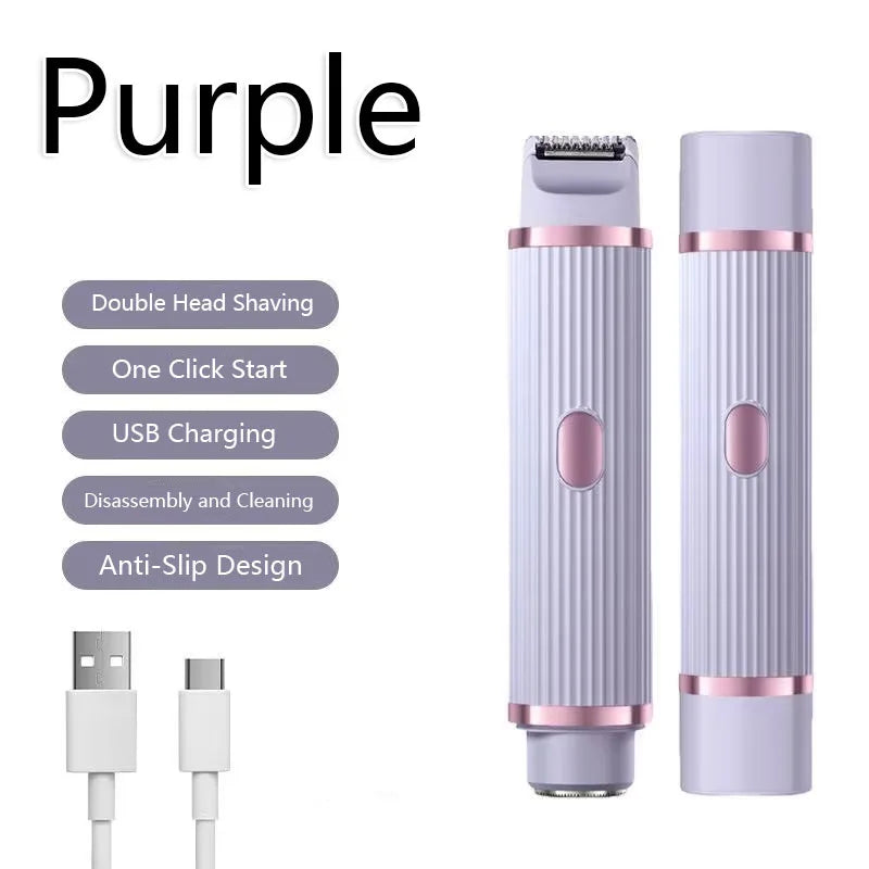 2-in-1 Waterproof Electric Shaver for Women – Bikini Hair Trimmer, Wet & Dry, Rechargeable