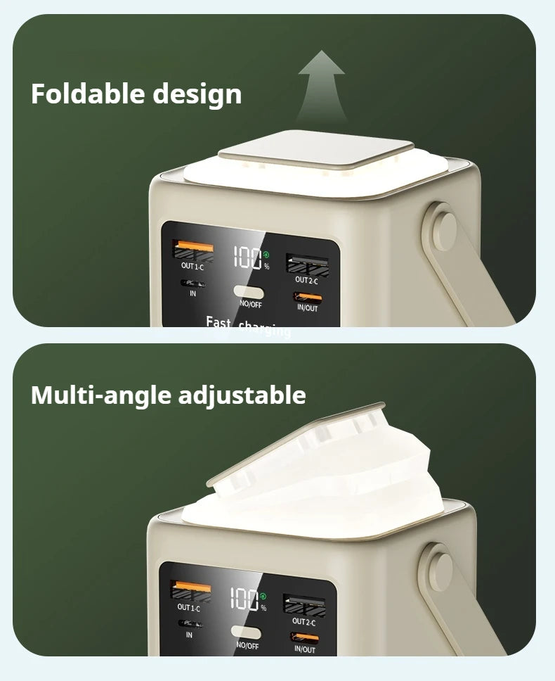 Portable outdoor emergency Power banks smartphone Backup Power 50000mah with built-in cable 50000mah camping light